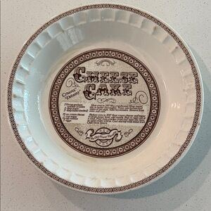 Classic Cream and Brown Ceramic Cheesecake Dish